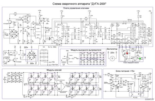 Схема принципиальная сварочного аппарата Дуга 2001